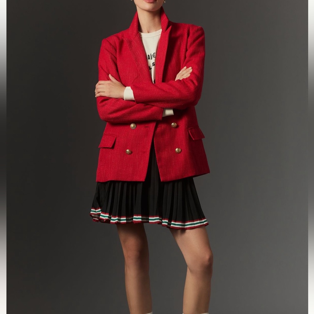 Anthropology Bishop + Young Parker Blazer in Raspberry